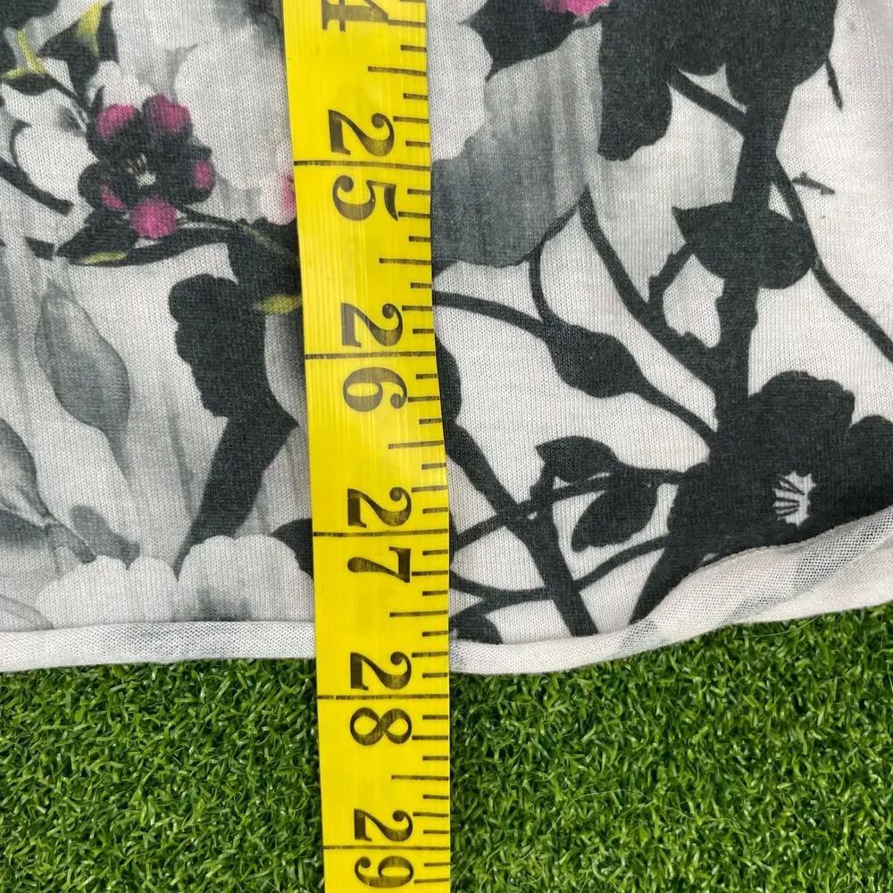 New Directions Black Floral Ruffle Tunic Top Sz S - Picture 5 of 6